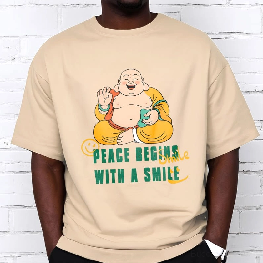 Peace begins with smile graphic tee unisex versatile fit multiple angles display