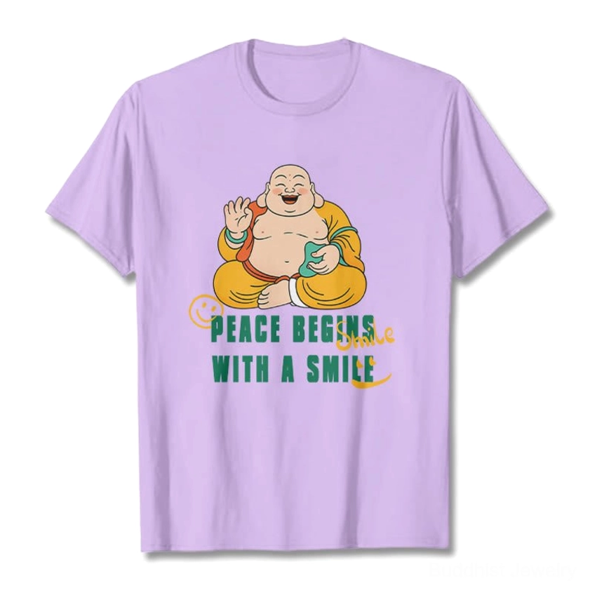 Buddhist philosophy graphic tee peace symbol Laughing Buddha spiritual meaning explained