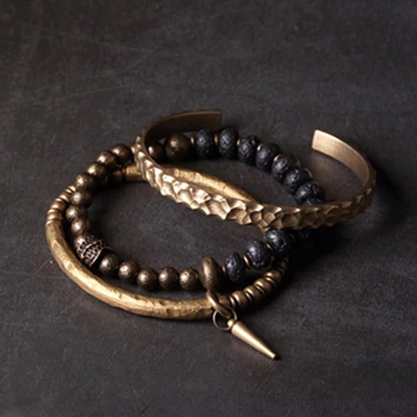 Lava rock and copper balance bracelet elastic band bracelet for daily spiritual wear