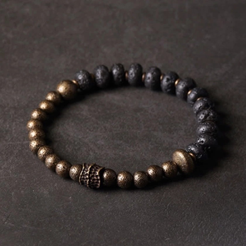 Lava rock copper balance cuff bracelet for grounding and stress relief spiritual jewelry