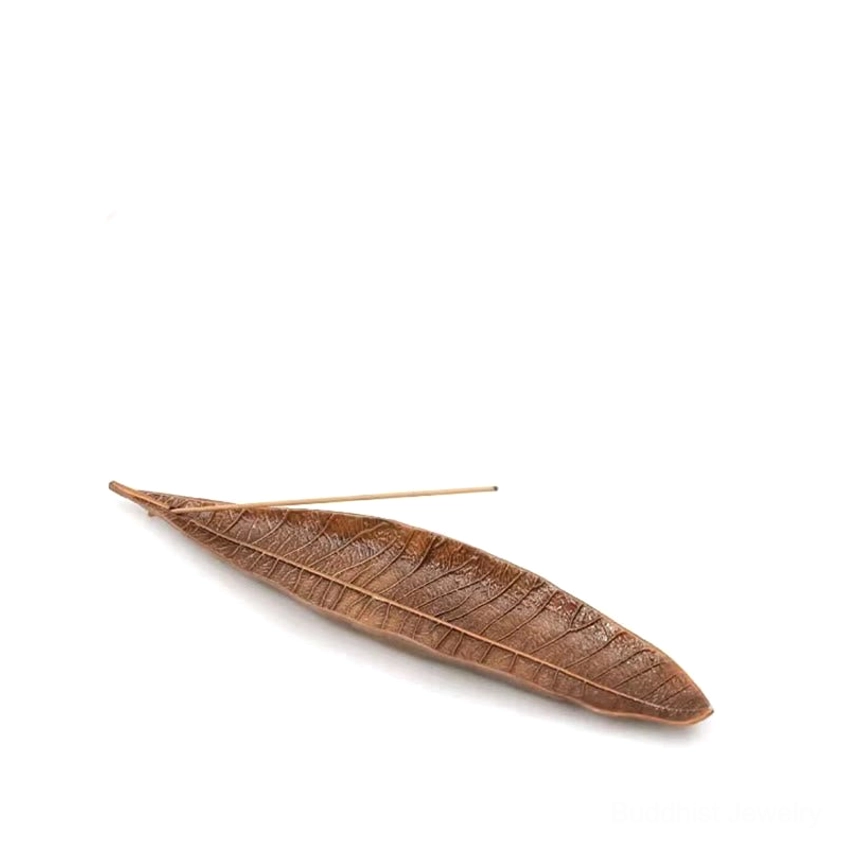 Buddhist leaf alloy incense burner product display multiple angles showing craftsmanship