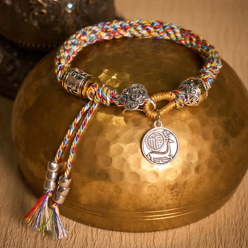 Light Colorful Buddhist String Bracelet Full View and Details