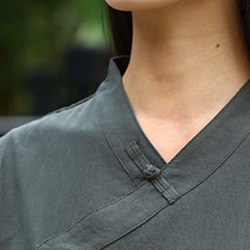Minimalist design linen meditation and Tai Chi outfit with clean lines promoting zen principles and mental clarity
