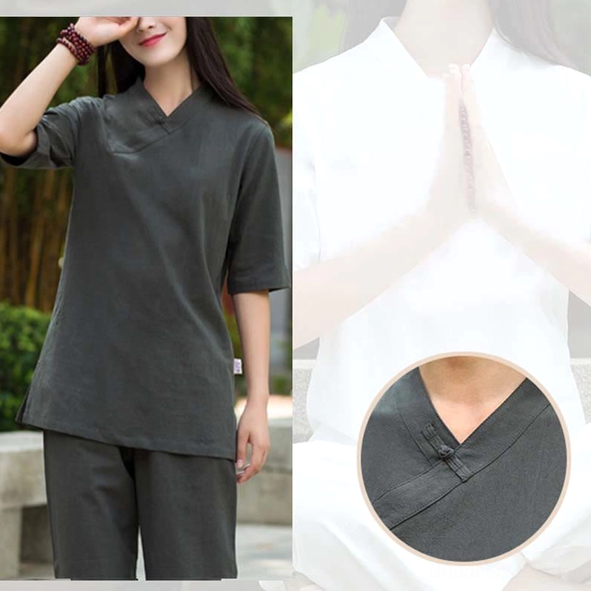 Premium quality linen Tai Chi meditation set with skin-friendly fabric perfect for extended wear during mindfulness sessions