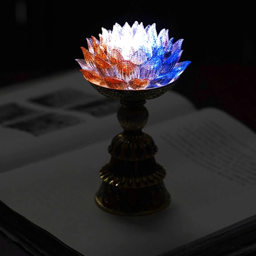 Liuli lotus lamp chakra alignment and spiritual balance for yoga practices