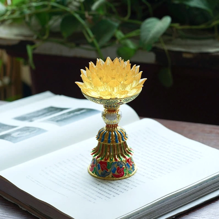 Liuli lotus lamp multiple color options for personalized spiritual ambiance