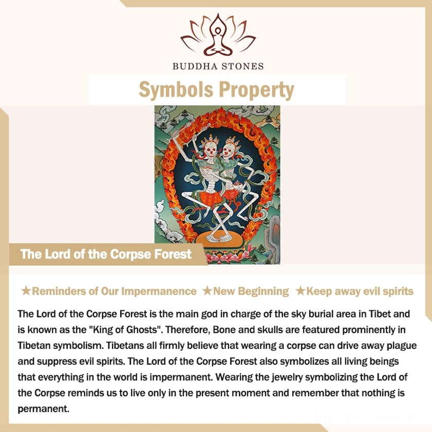 Lord of the Corpse Forest Buddhist symbolism card explaining impermanence and spiritual protection