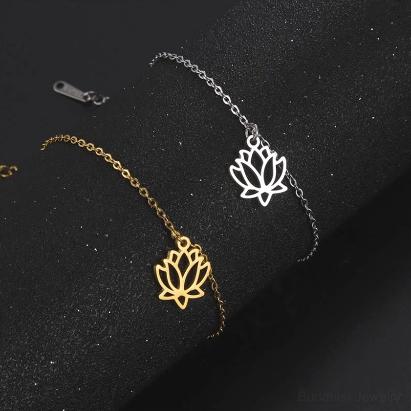 Handcrafted lotus titanium steel bracelets collection showcasing artisan quality