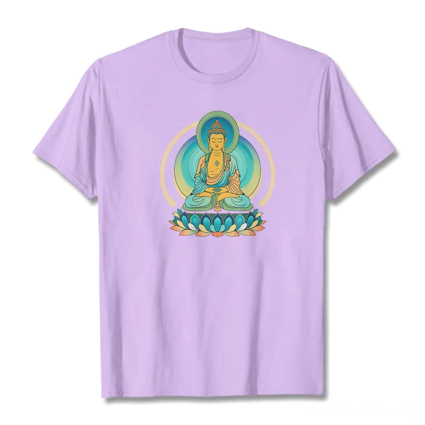 Lotus Buddha graphic t-shirt care instructions washing and maintenance guide