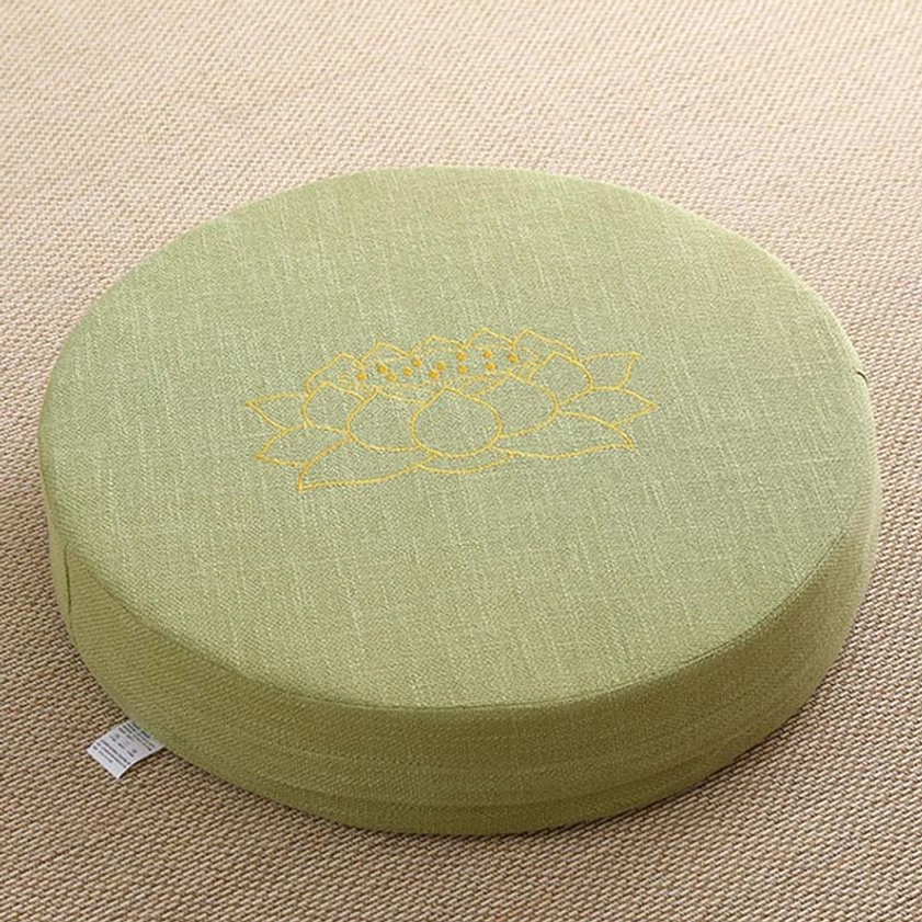 Light green lotus meditation seat cushion soft support spiritual awakening practice