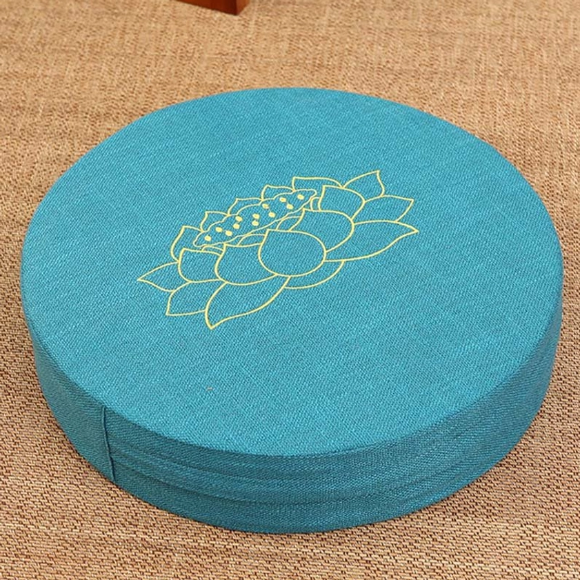 Eco-friendly cotton-linen round meditation cushion natural fibers buddhist practice support