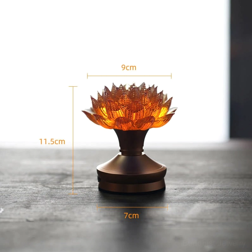 Lotus decoration showing size scale with everyday objects, visual product size reference