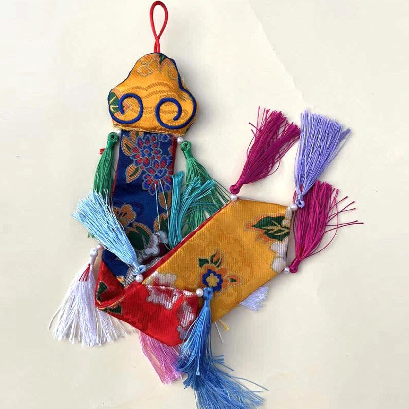 Buddhist lotus flower silk tassel pendant for meditation and spiritual enlightenment