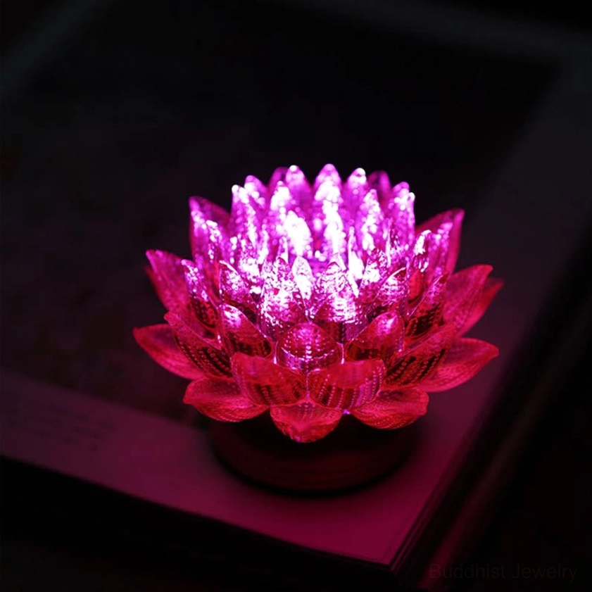 Lotus illuminated sculpture gift packaging, spiritual meaningful present for loved ones