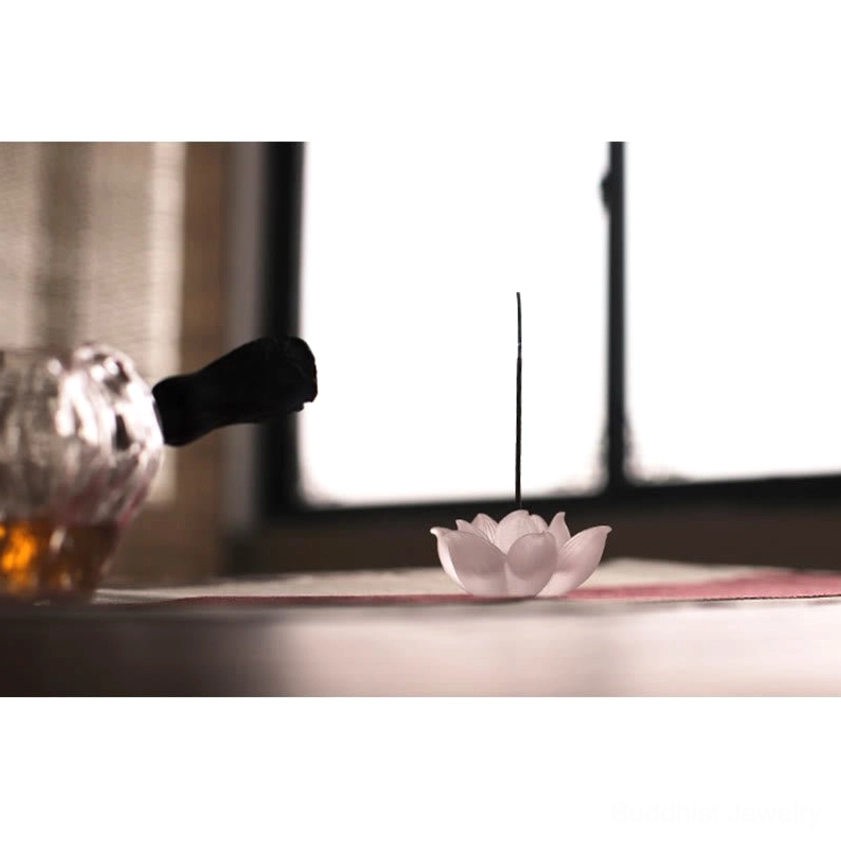 Lotus incense holder cleaning care maintenance washing easy clean frosted glass