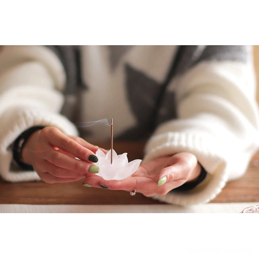 Lotus incense holder without incense decorative sculpture mindfulness art piece
