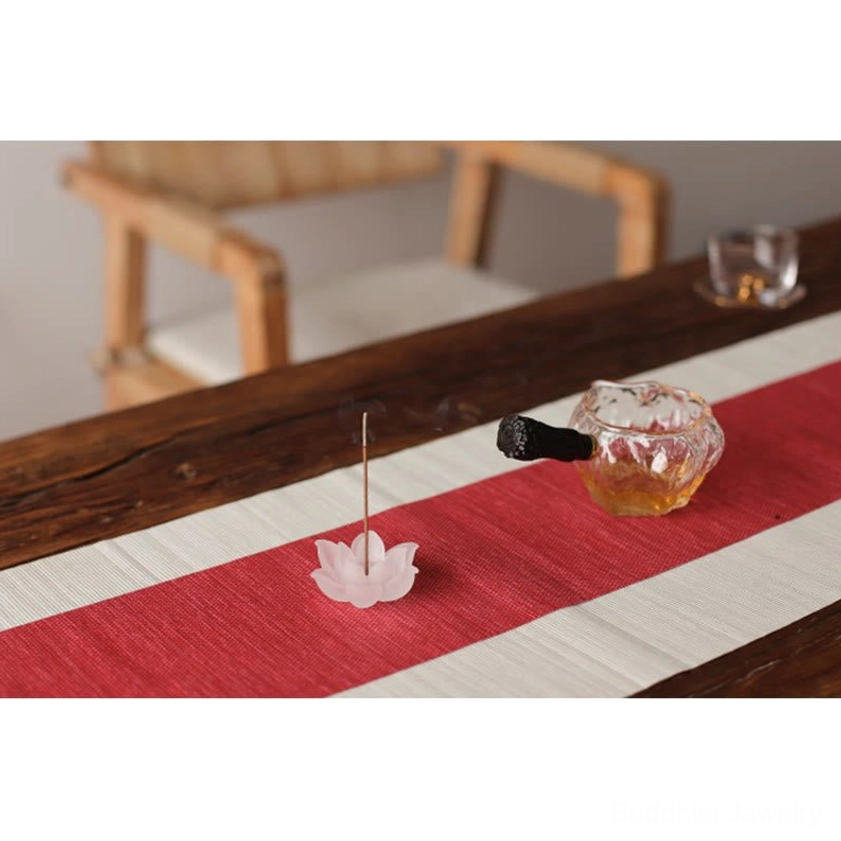 White lotus liuli glass incense burner gift presentation elegant packaging spiritual gift