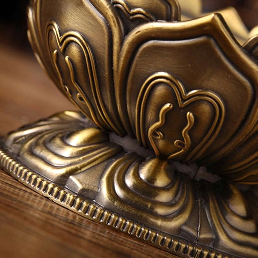 Handmade lotus censer showcasing natural material characteristics authentic artisanal craftsmanship and unique spiritual aesthetic