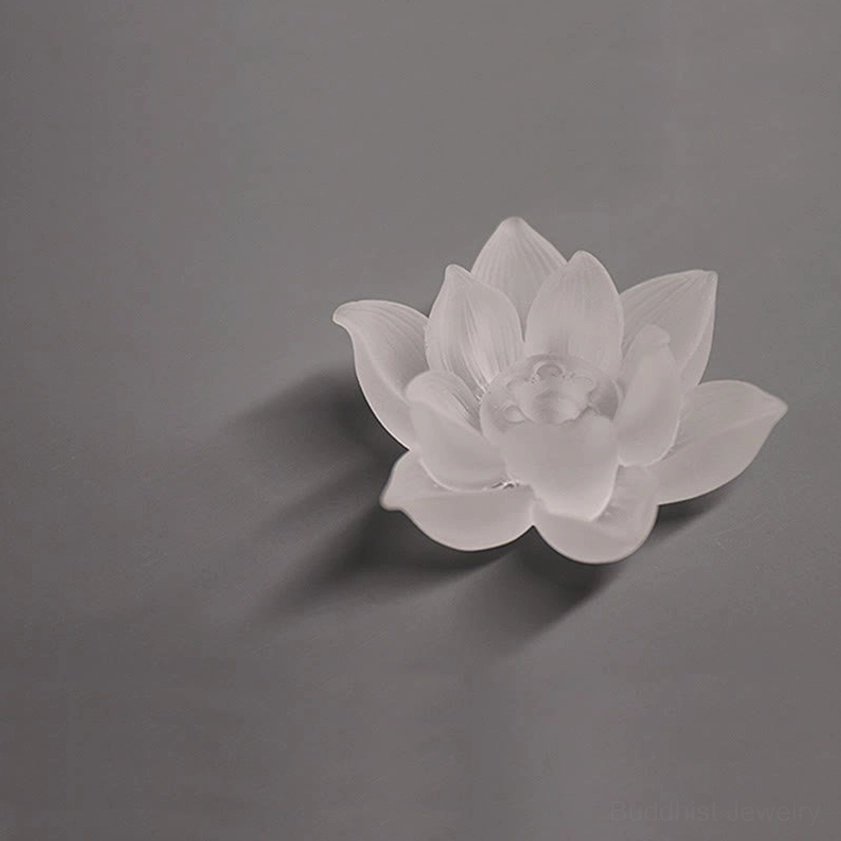 White lotus liuli glass incense holder anxiety relief stress reduction meditation