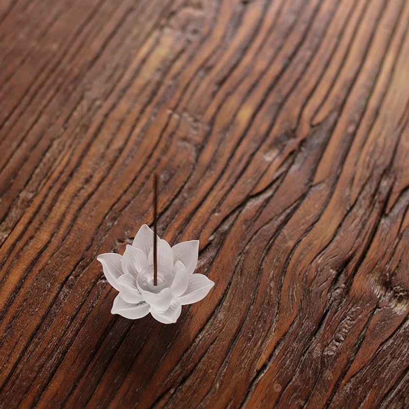 Lotus incense burner handmade artisan product one-of-a-kind authentic craftsmanship