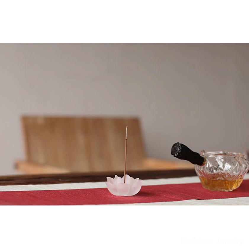 Frosted lotus incense burner incense smoke rising purification ritual cleansing