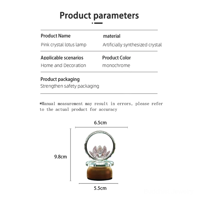 Lotus crystal lamp Buddhist spiritual décor complete product collection overview