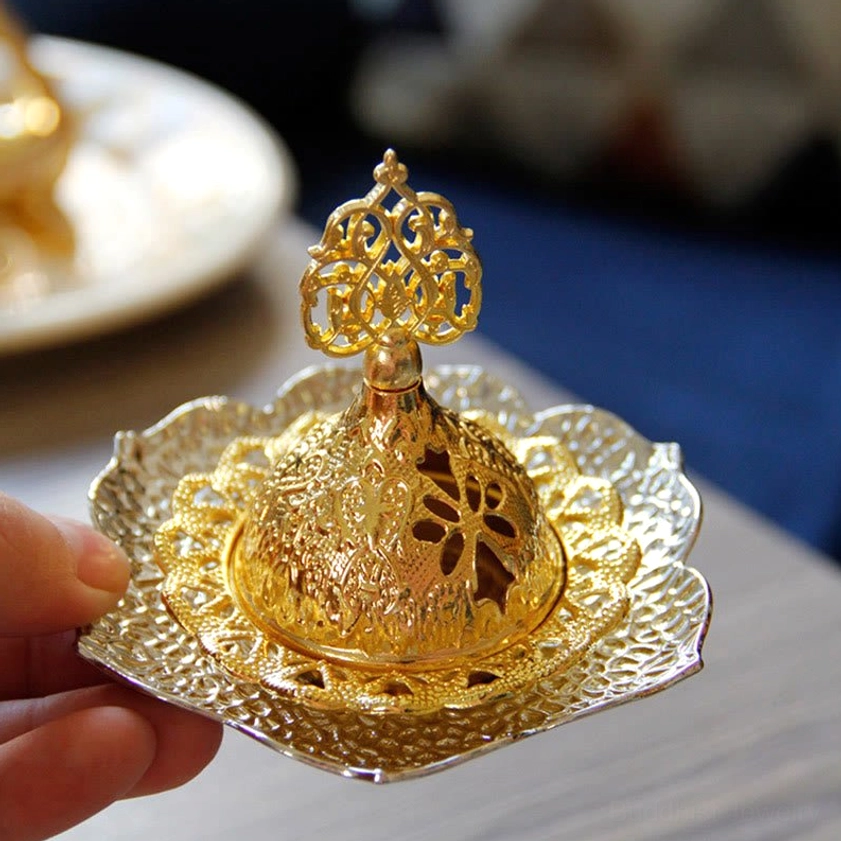 Lotus leaf Buddhist incense holder with sacred floral design for mindfulness and inner peace
