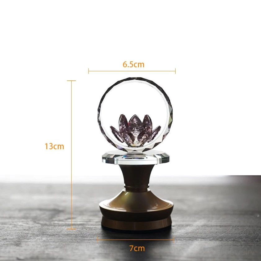 Medium lotus LED lamp rechargeable with aluminum base, spiritual home decoration