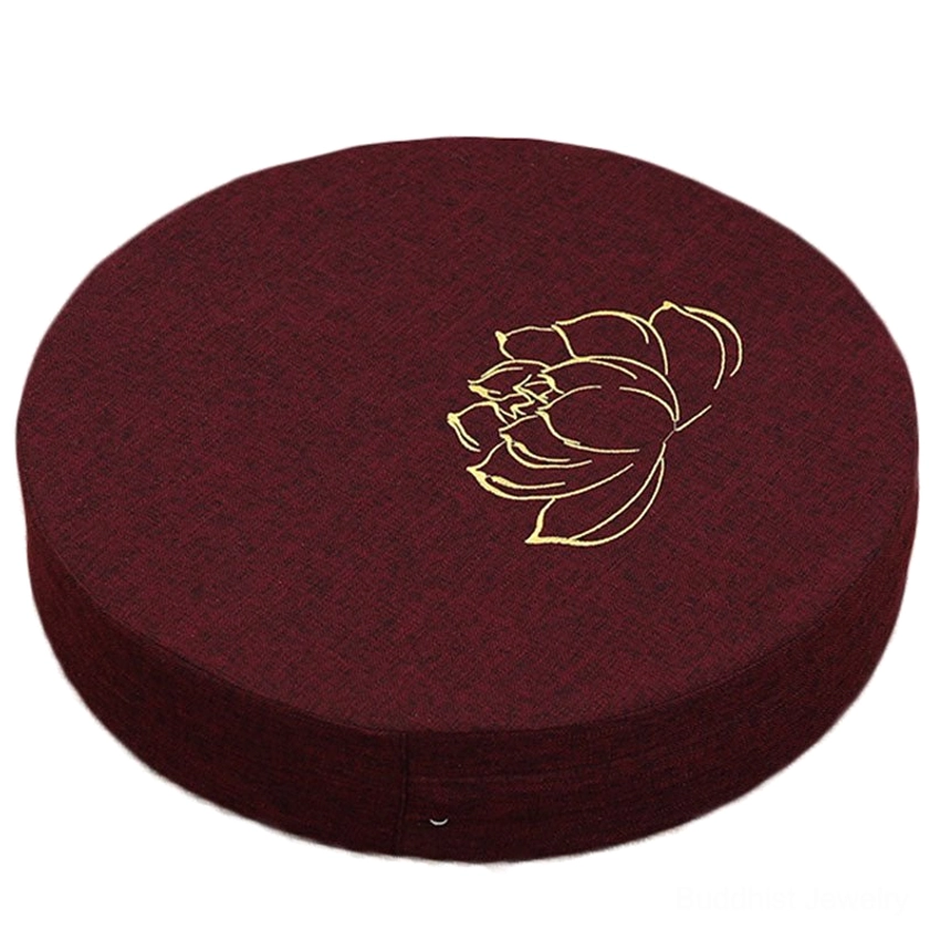 Coral round meditation cushion comfortable seating mindfulness contemplative practice