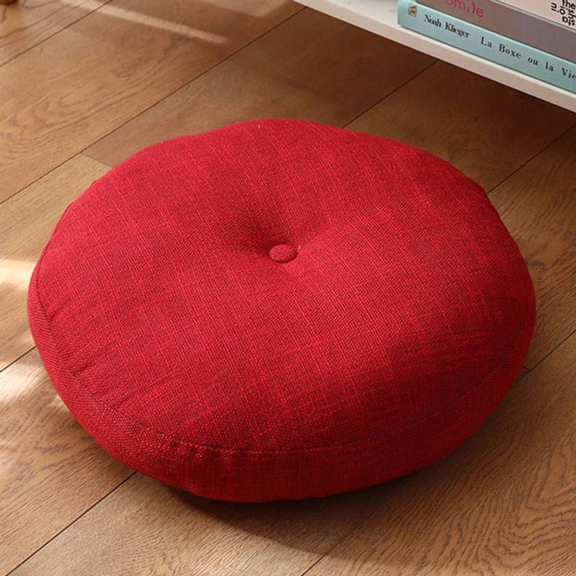 Detachable lotus meditation seat cushion washable cover in soft light cyan shade