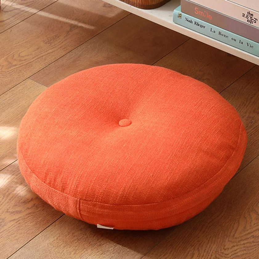 Washable lotus meditation seat cushion detachable cover in light grey neutral tone