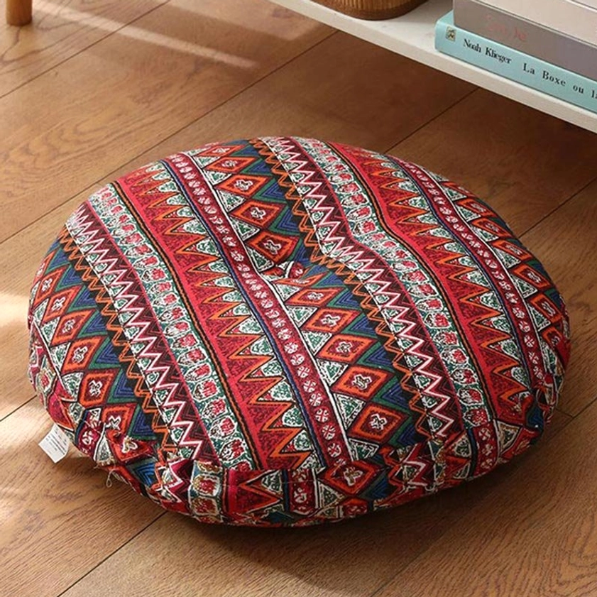 Fixed sealed lotus meditation seat cushion ivory color non-removable cover design