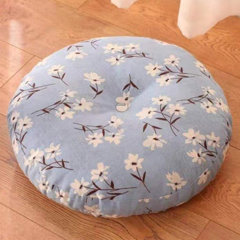 Fixed lotus meditation seat cushion non-removable cover in light grey neutral tone