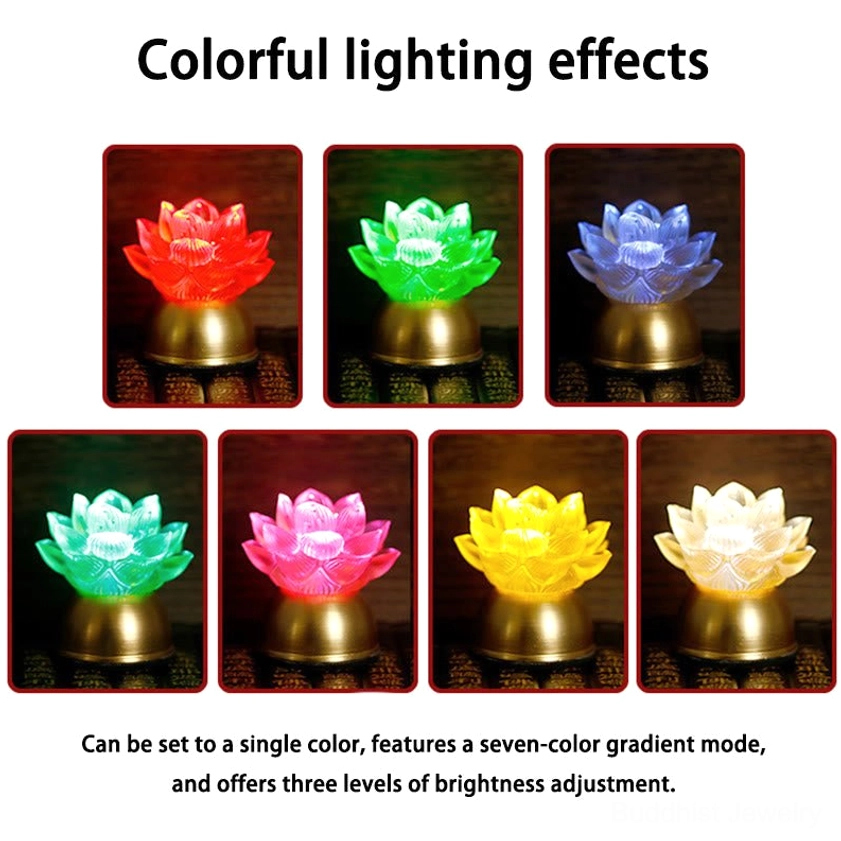 Buddhist lotus prayer light combining ancient Eastern wisdom with contemporary interior design appeal