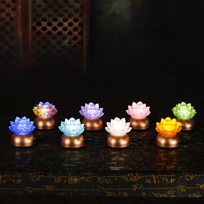 Lotus prayer light as thoughtful spiritual gift promoting enlightenment and new beginning energy