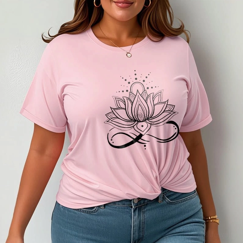 Lotus flower Buddhist t-shirt texture showing premium 100% cotton fabric quality and durability