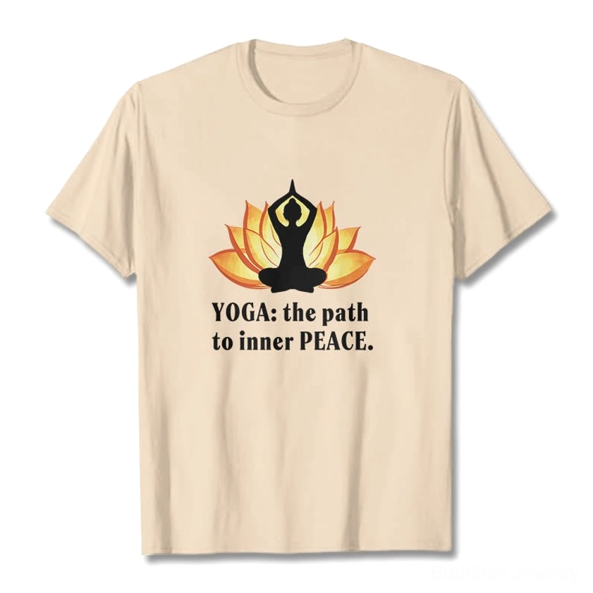 Bisque cream lotus yoga t-shirt unisex fit multiple color options available
