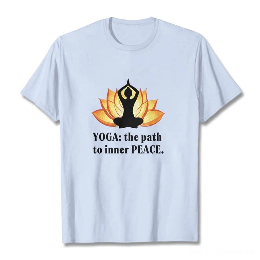 Yoga inner peace t-shirt size chart and measurements guide unisex fit
