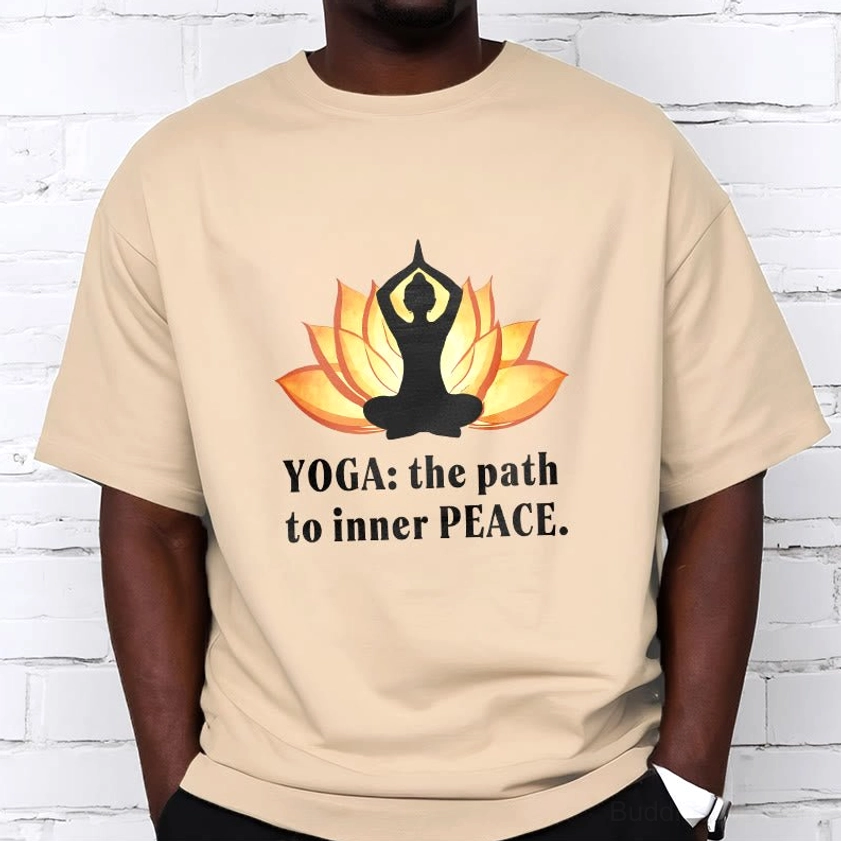 Buddhist mindfulness yoga t-shirt lotus design spiritual practice apparel