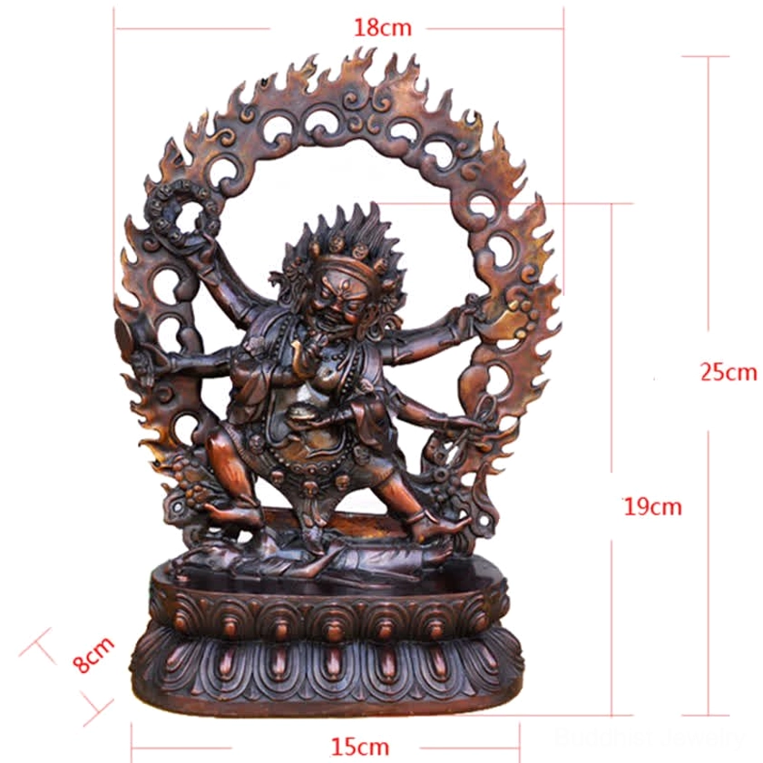 Premium handcrafted Mahakala deity statue in pure copper with intricate details for serious Buddhist practitioners and collectors