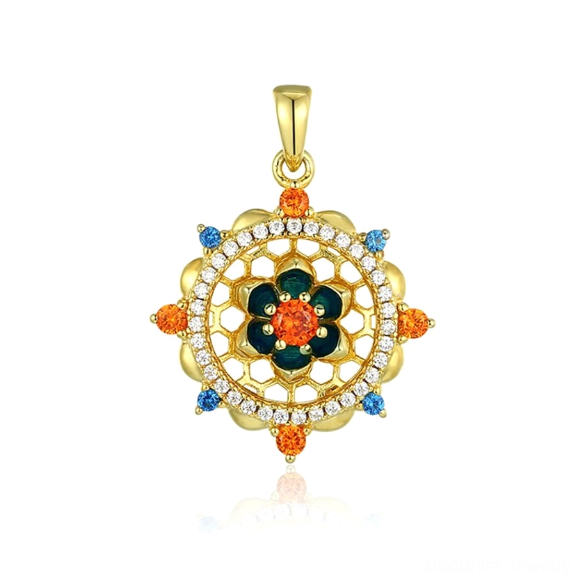 Traditional mandala lotus reference pattern showing circular floral design inspiration for pendant craftsmanship