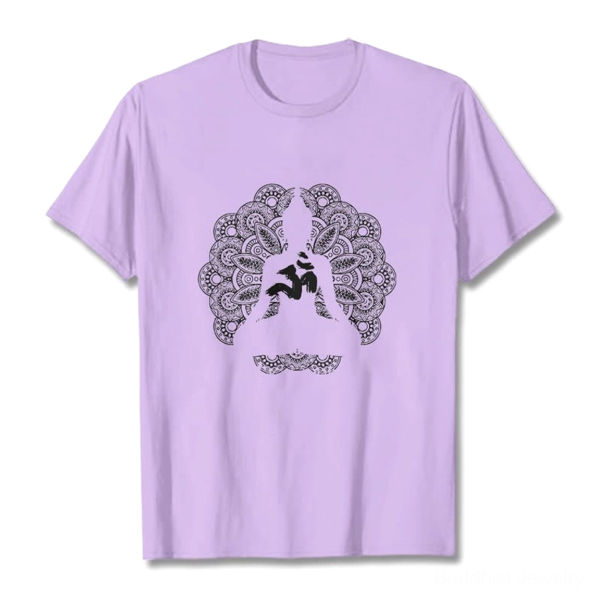 Mandala om symbol buddhist spiritual tee lifestyle wellness fashion photography