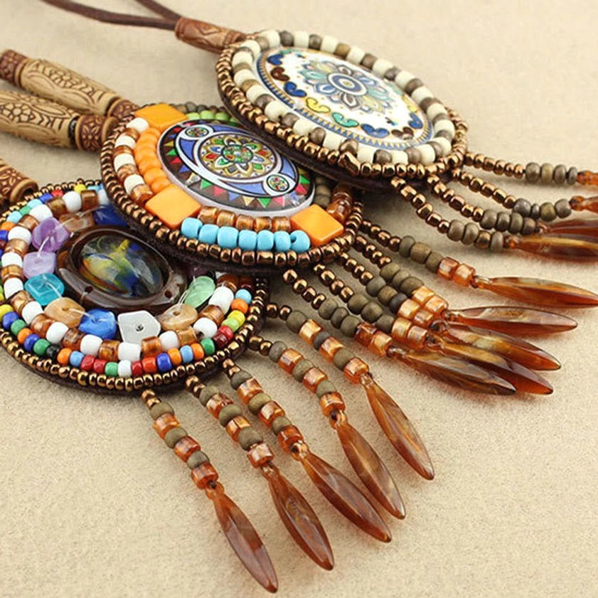 Buddhist mandala pendant necklace for creativity and inner peace with artisan handcrafted details