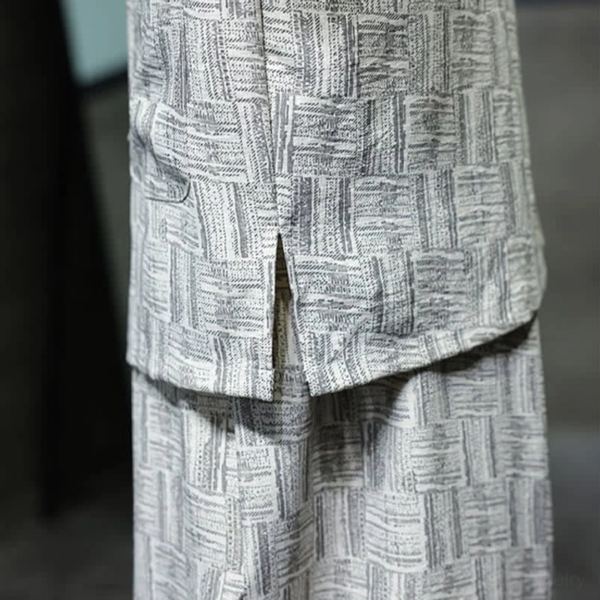 Men's mandarin collar and harem pants set - breathable viscose for summer wear