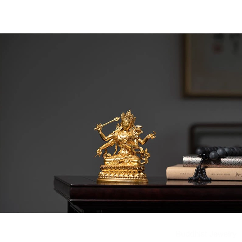 Four-armed Manjusri Bodhisattva home altar meditation room spiritual shrine