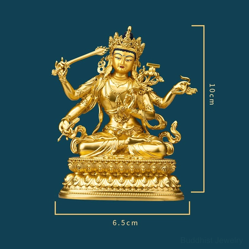 Manjusri Bodhisattva copper statue wisdom clarity spiritual practice