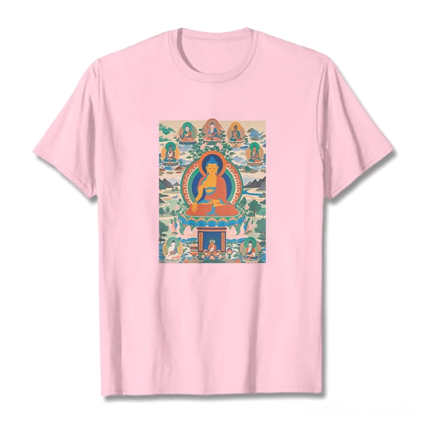 Healing Buddha thangka spiritual t-shirt multiple color options available