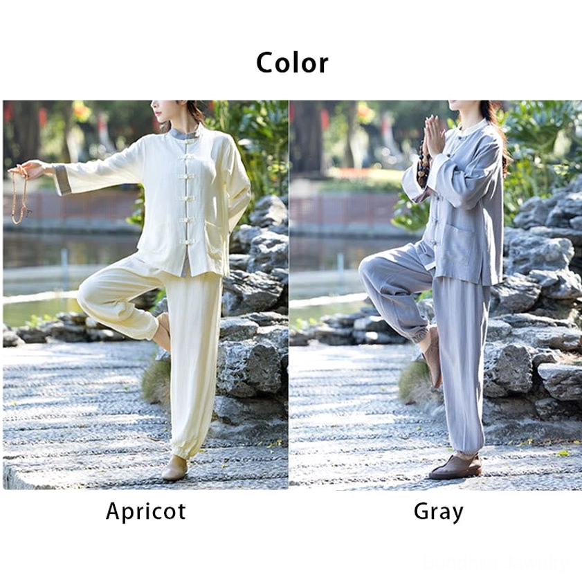 Natural cotton linen meditation clothing, care instructions and fabric composition details for longevity