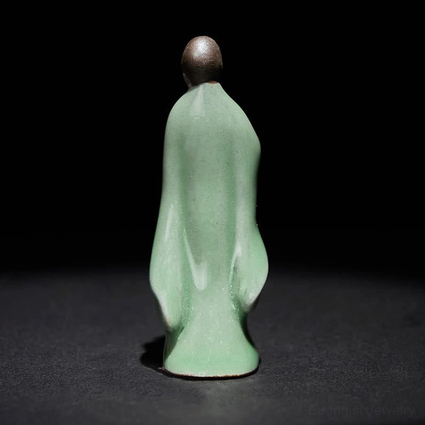 Meditation monk ceramic figurine serene beauty spiritual home sanctuary decor