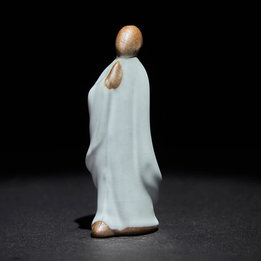 Meditation monk ceramic figurine for yoga practitioners mindfulness seekers spiritual gift
